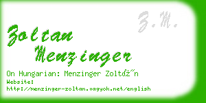 zoltan menzinger business card